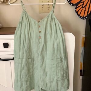 Roxy Seafoam Green Crinkle Top